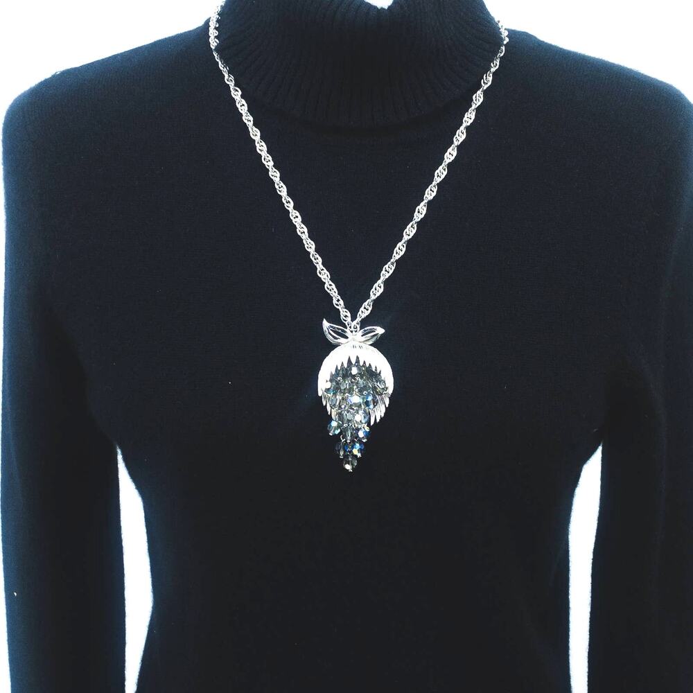 Vintage Mid Century Crystal Parure – Necklace, Earrings & Brooch ✨ - Picture 12 of 13